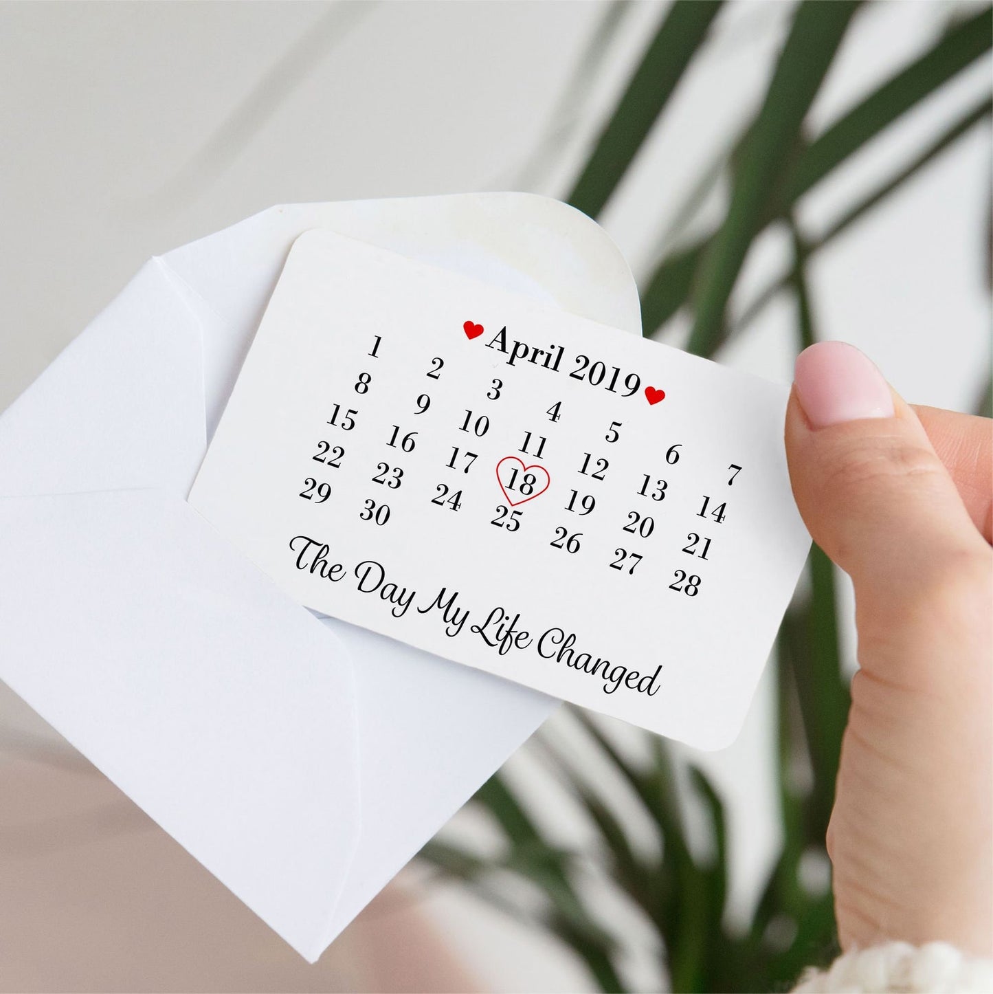 Personalised Day My Life Changed Date Double-Sided Wallet Card