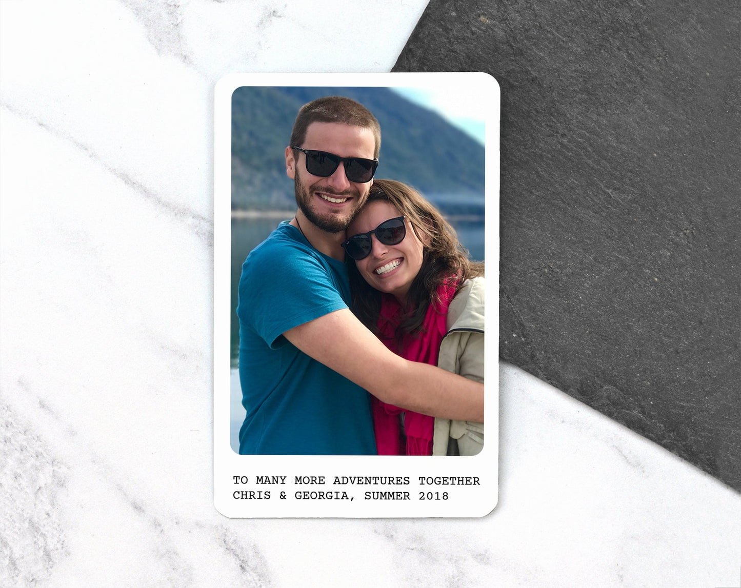 Personalised Photo Wallet Card with Text on Bottom