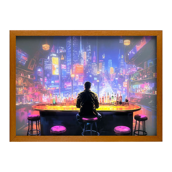 Urban Nights Bar Man Light Painting Artwork Table Lamp Night Light 4d Lamp