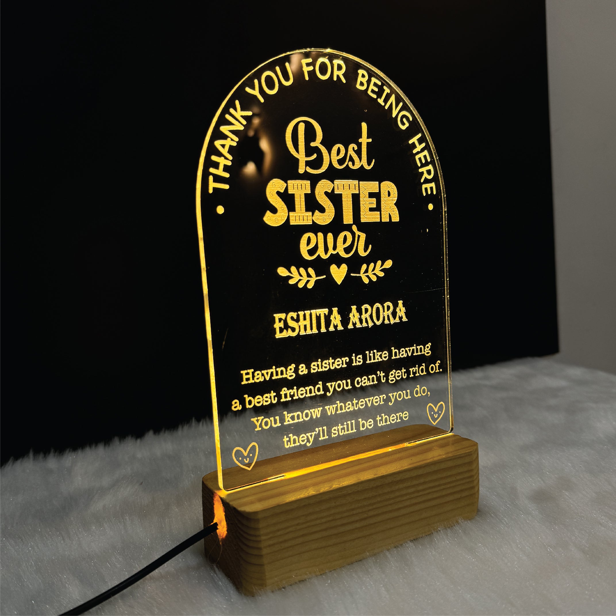Best Sister Ever Award Lamp