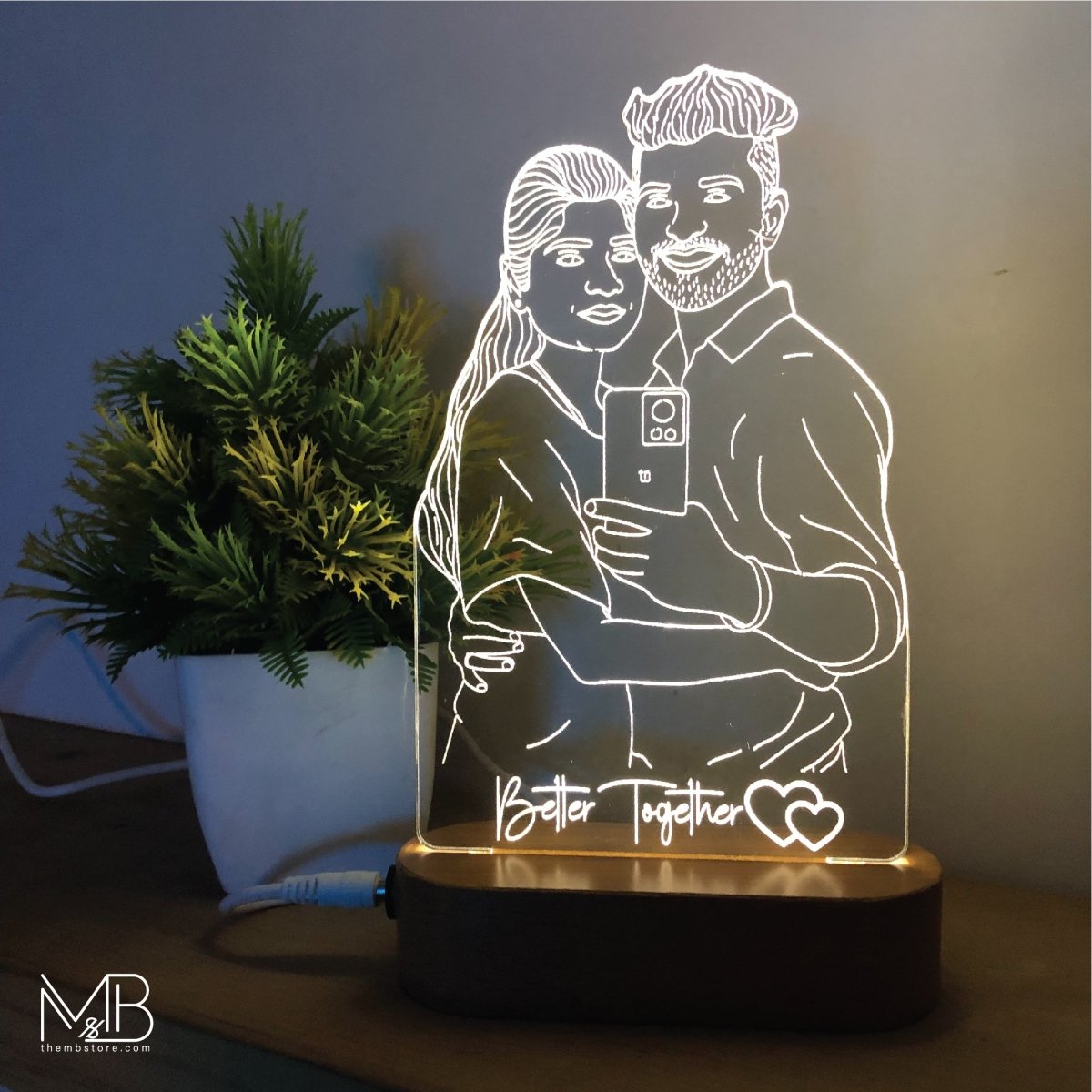 3D Illusion LED Line Art Lamp - The MB Prints 3D Illusion LED Line Art Lamp