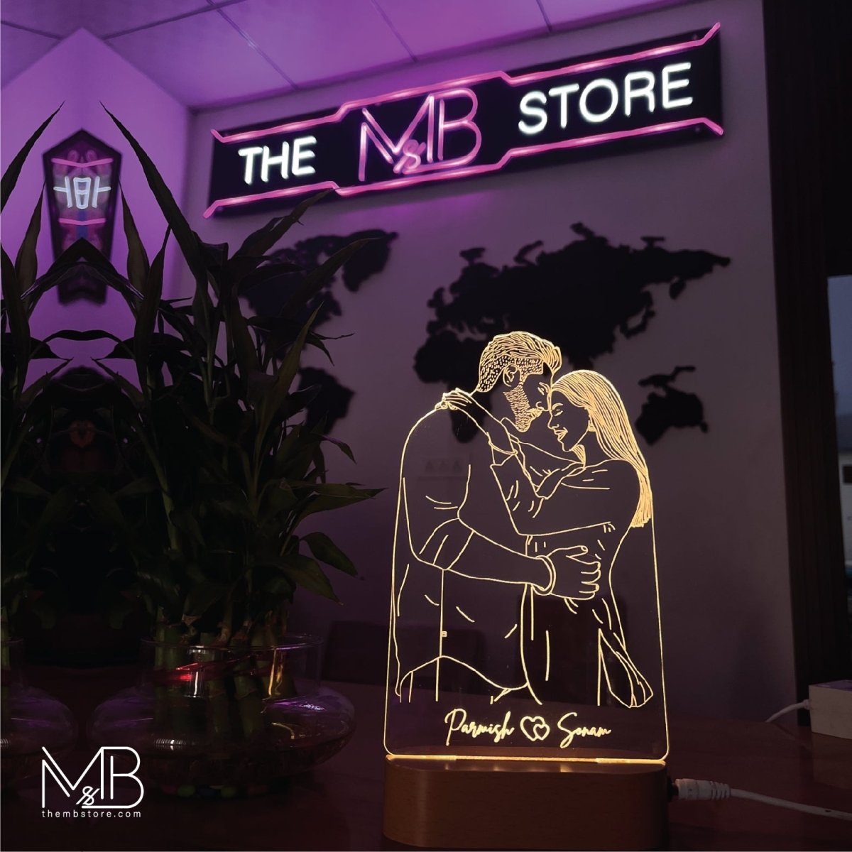 3D Illusion LED Line Art Lamp - The MB Prints 3D Illusion LED Line Art Lamp
