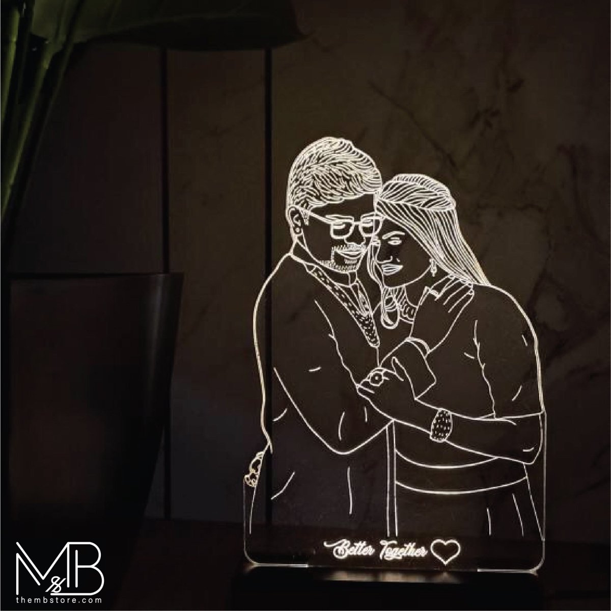3D Illusion LED Line Art Lamp - The MB Prints 3D Illusion LED Line Art Lamp