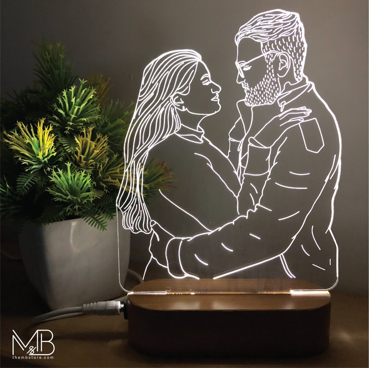 3D Illusion LED Line Art Lamp - The MB Prints 3D Illusion LED Line Art Lamp