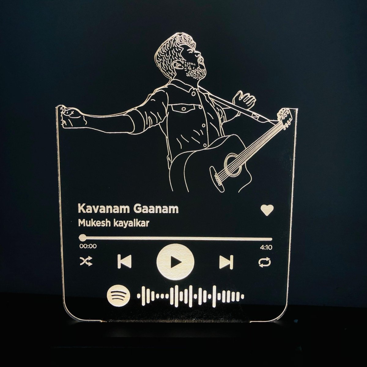 3D Illusion LED Line Art Lamp with spotify song code - The MB Prints 3D Illusion LED Line Art Lamp with spotify song code