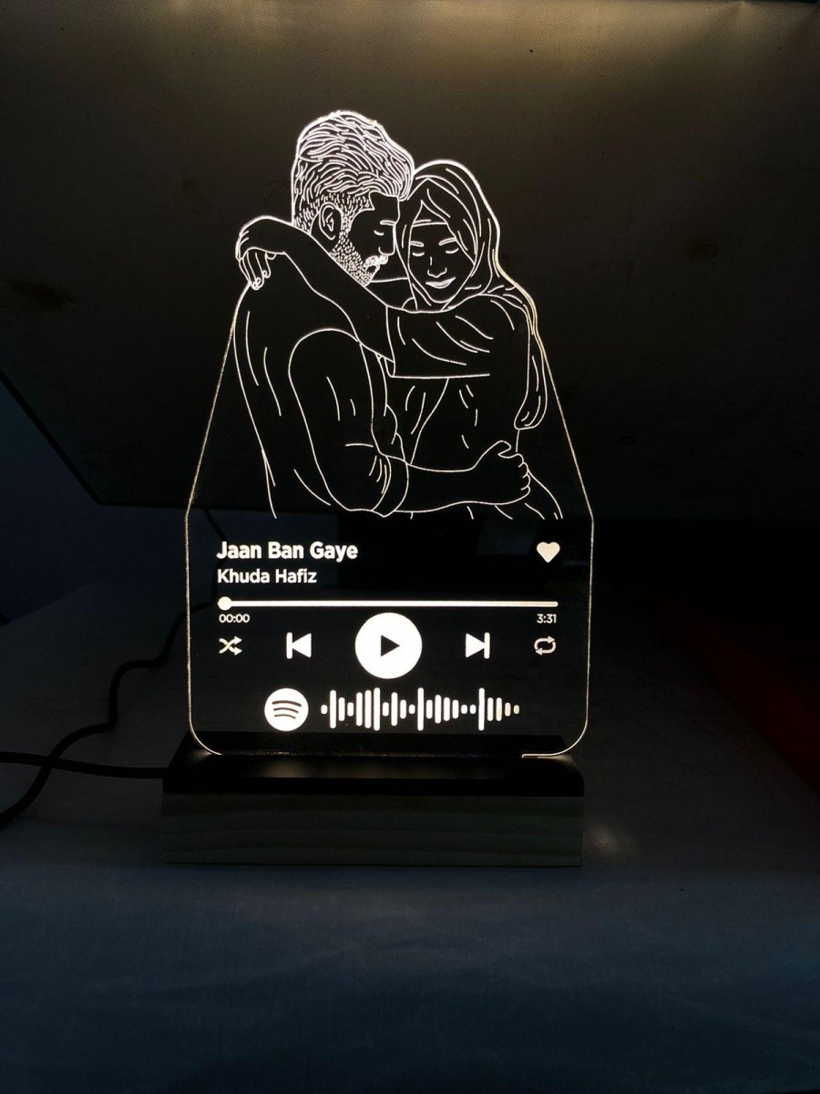 3D Illusion LED Line Art Lamp with spotify song code - The MB Prints 3D Illusion LED Line Art Lamp with spotify song code
