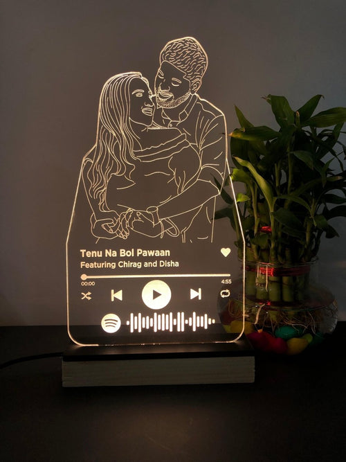 3D Illusion LED Line Art Lamp with spotify song code - The MB Prints 3D Illusion LED Line Art Lamp with spotify song code