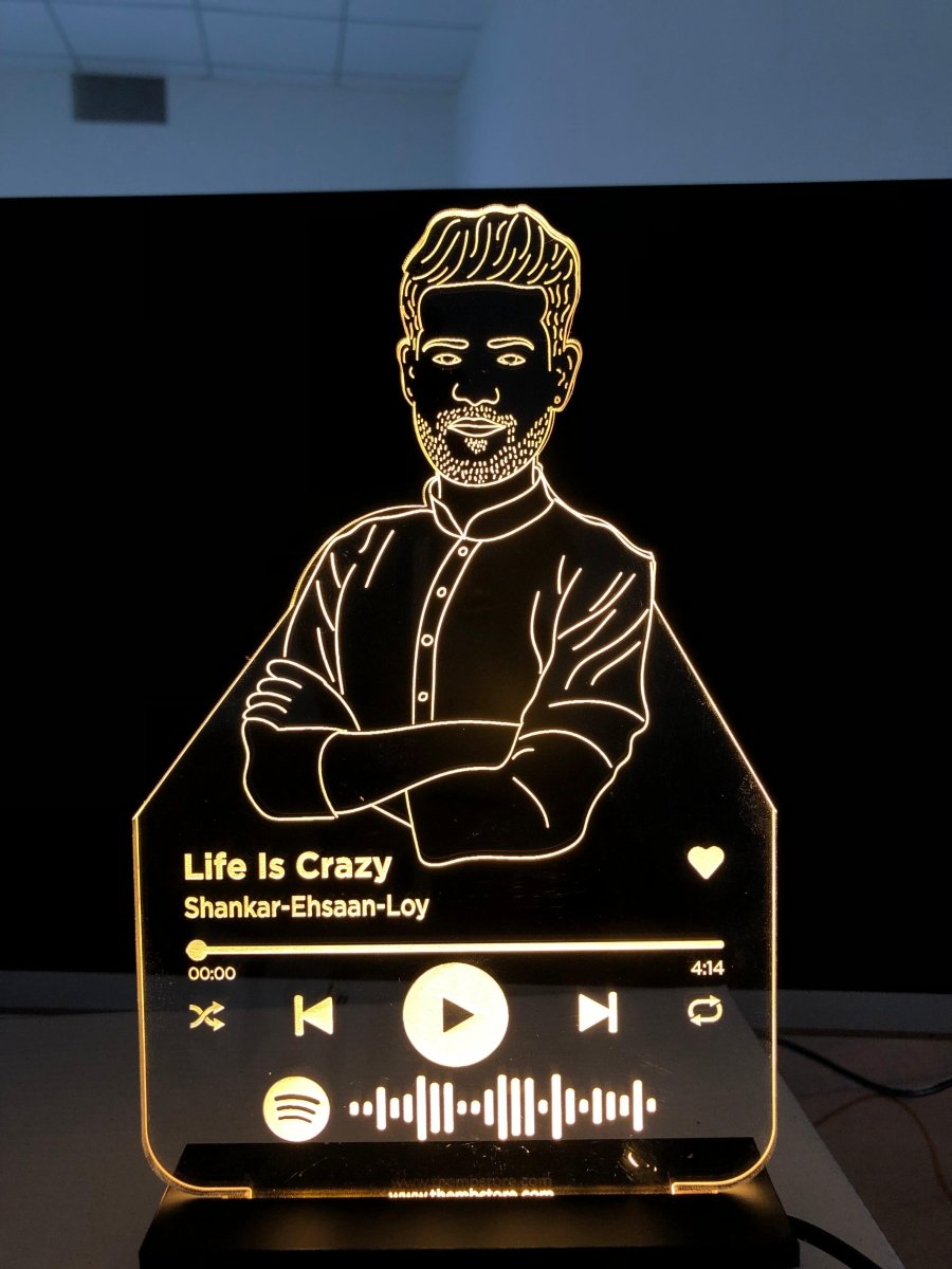 3D Illusion LED Line Art Lamp with spotify song code - The MB Prints 3D Illusion LED Line Art Lamp with spotify song code