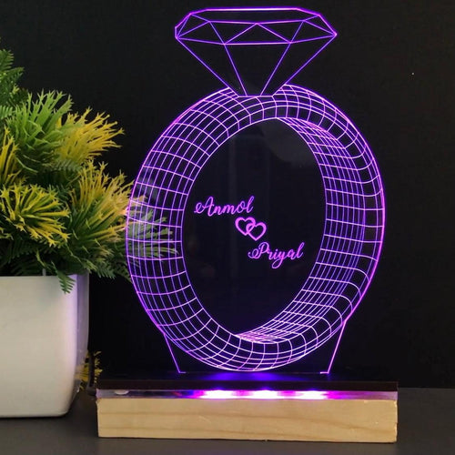 3D Ring LED Illusion Lamp - The MB Prints 3D Ring LED Illusion Lamp