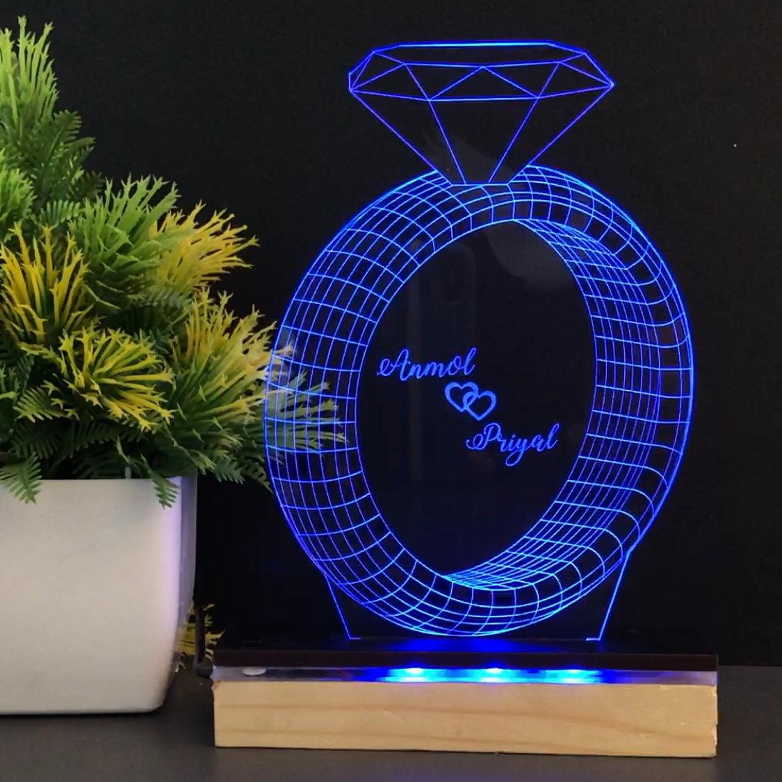 3D Ring LED Illusion Lamp - The MB Prints 3D Ring LED Illusion Lamp