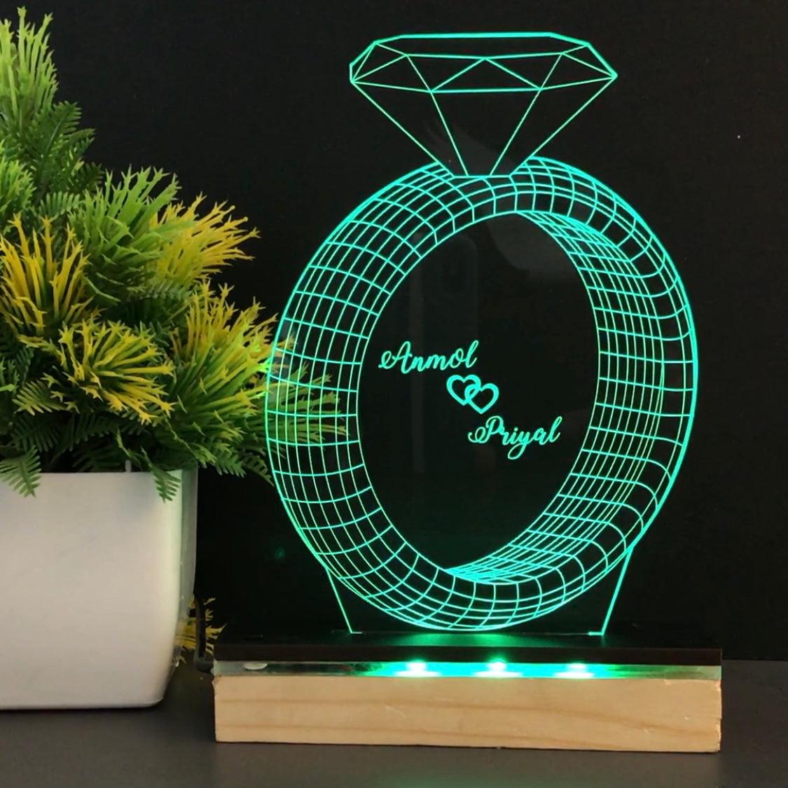 3D Ring LED Illusion Lamp - The MB Prints 3D Ring LED Illusion Lamp