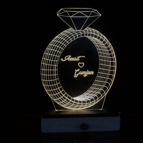 3D Ring LED Illusion Lamp - The MB Prints 3D Ring LED Illusion Lamp