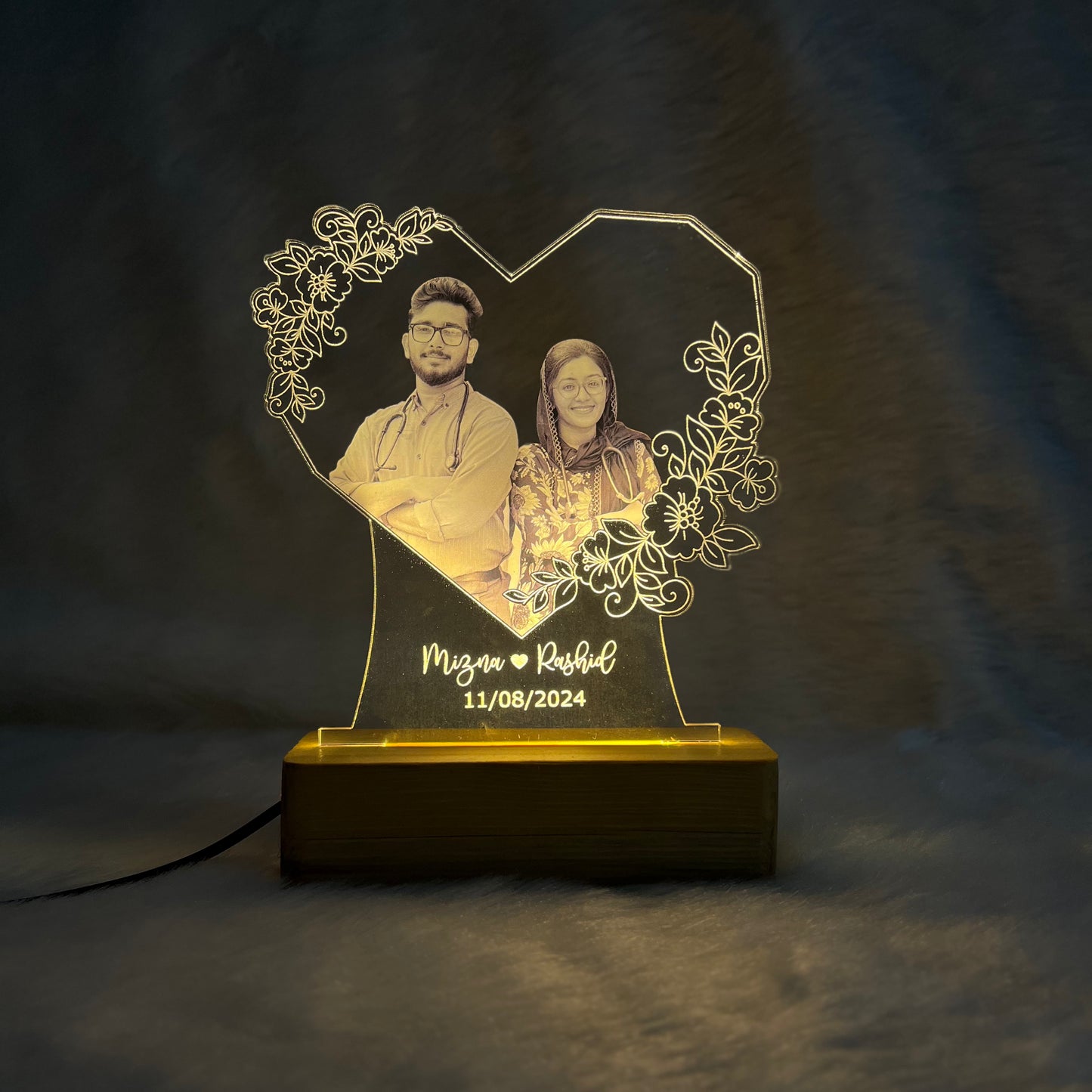 Photo Lamp with flowers