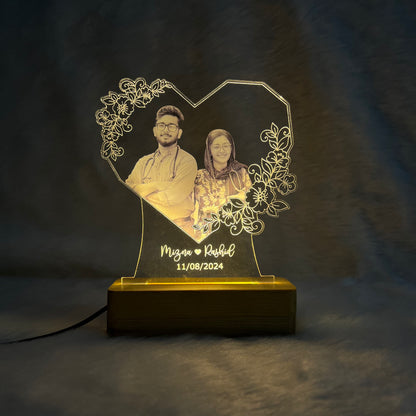 Photo Lamp with flowers