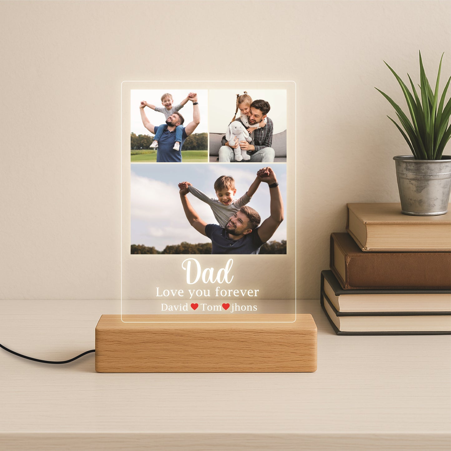 Love You Dad with Custom Collage Lamp