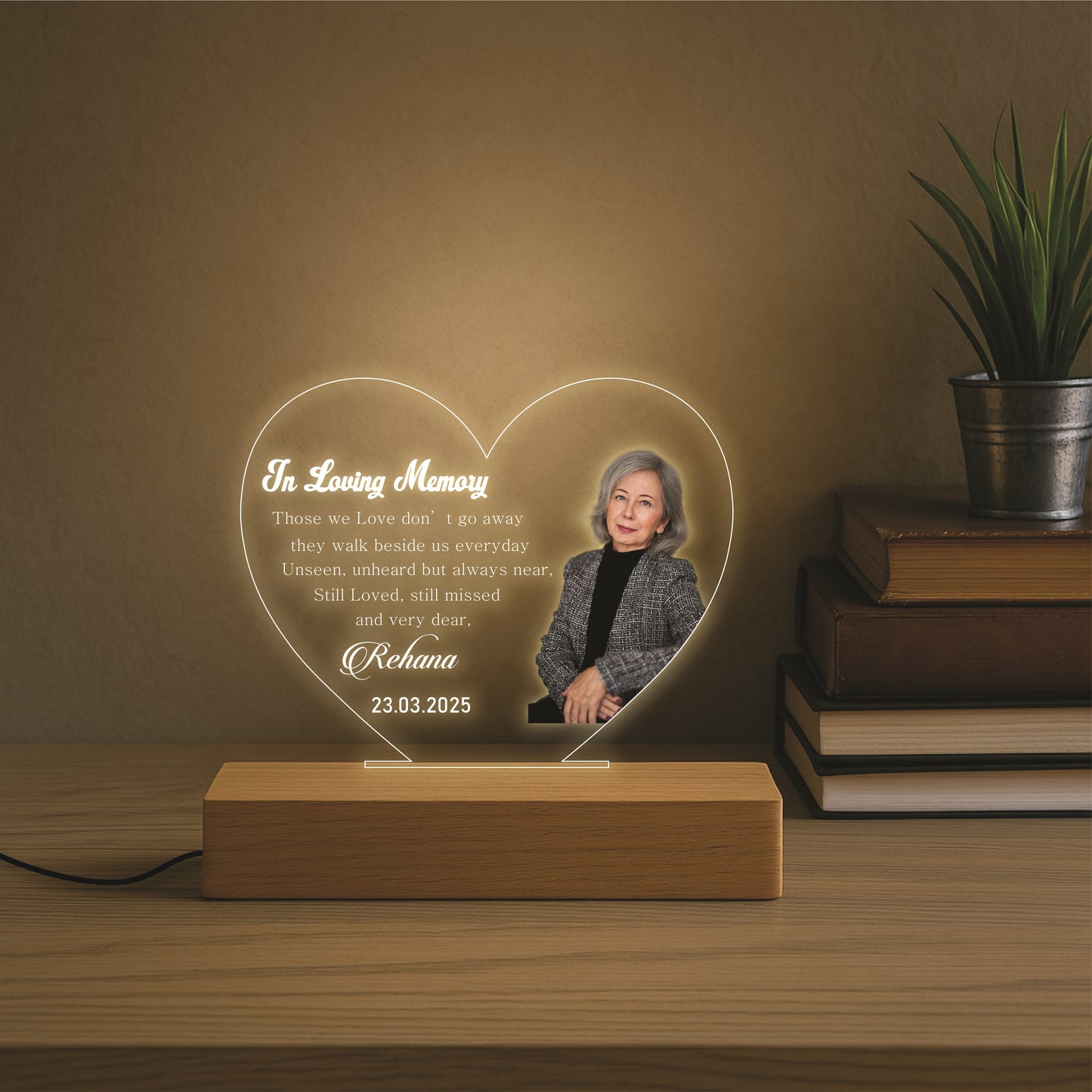 Heart Cut-out Picture Lamp with Custom Text
