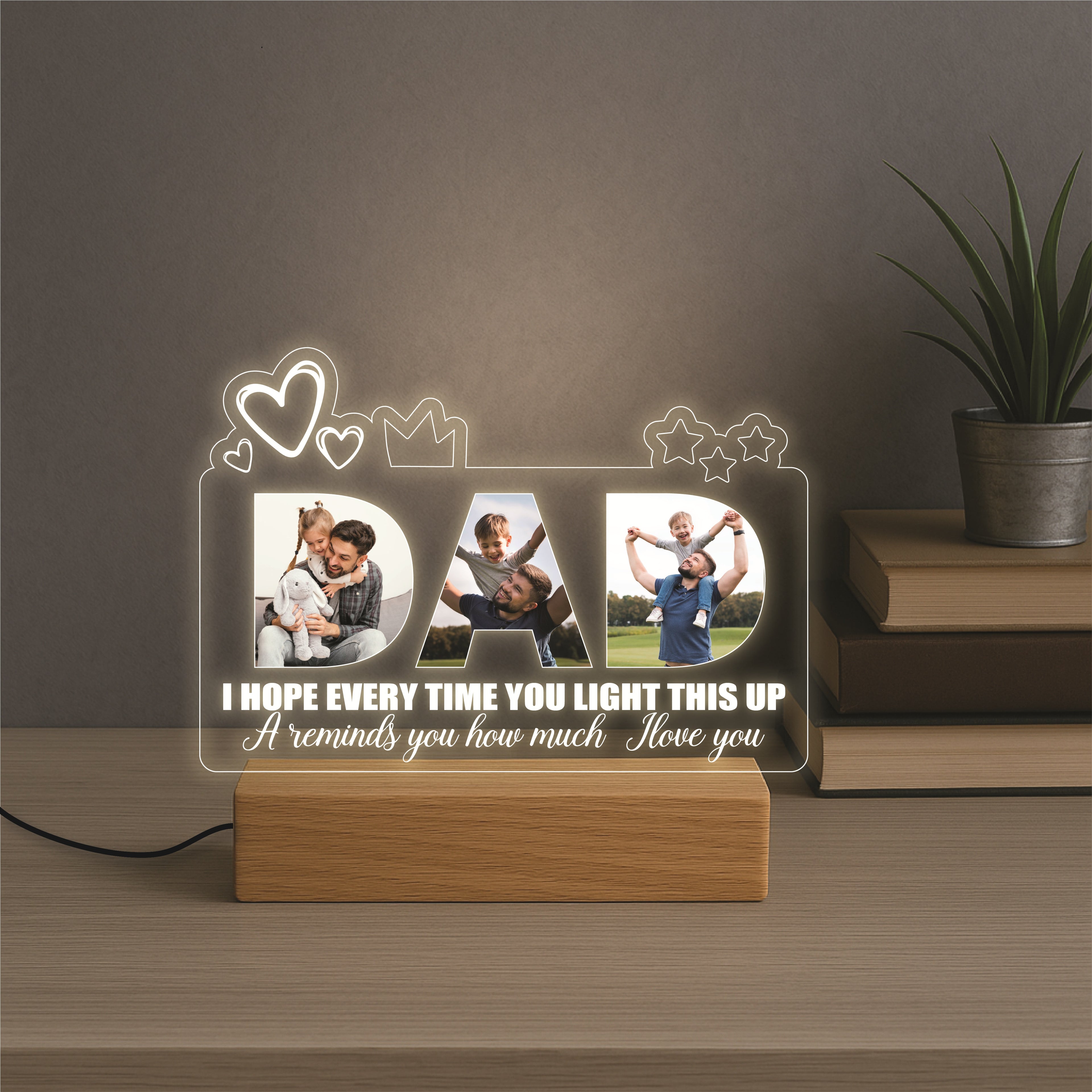 Custom Dad Lamp with Pictures