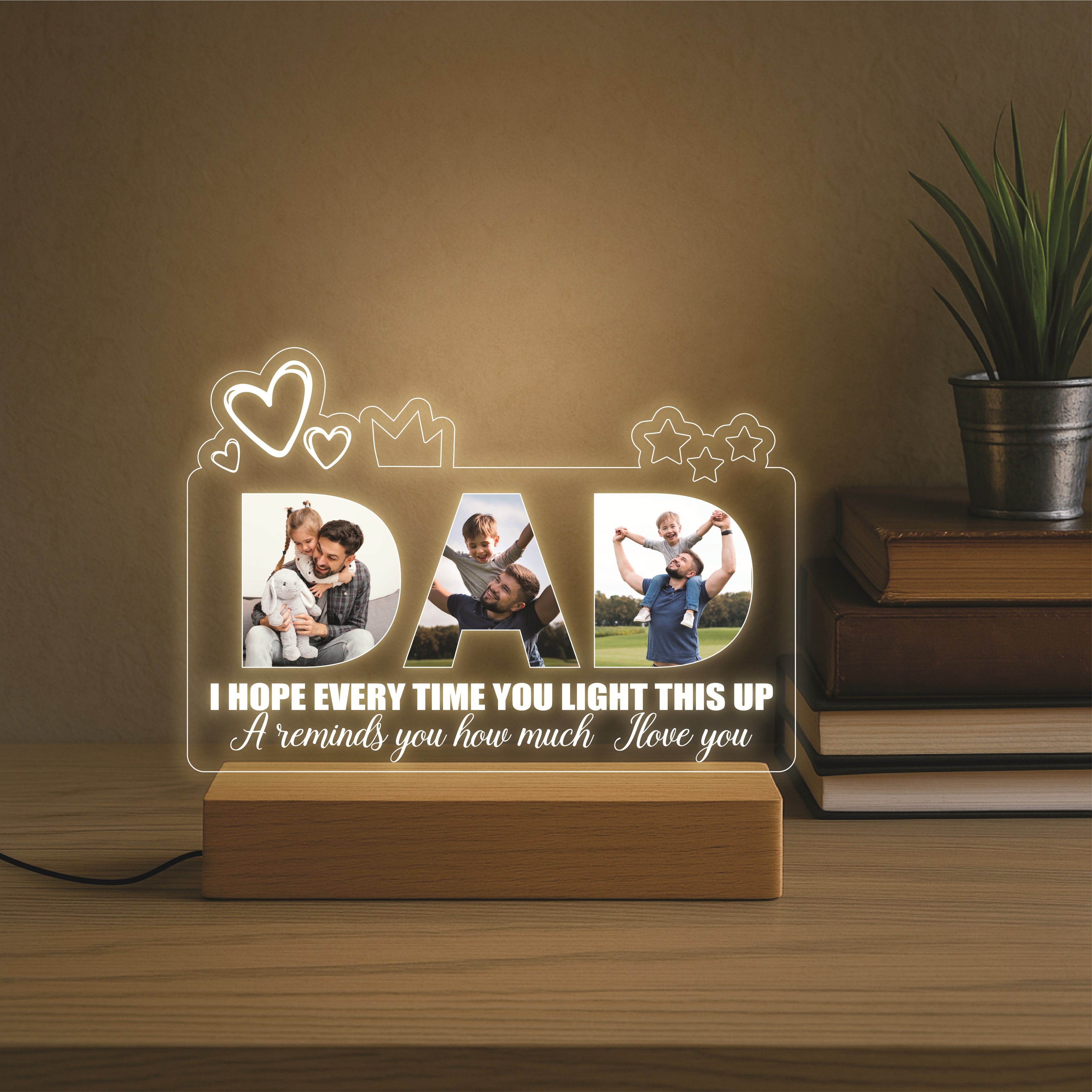 Custom Dad Lamp with Pictures
