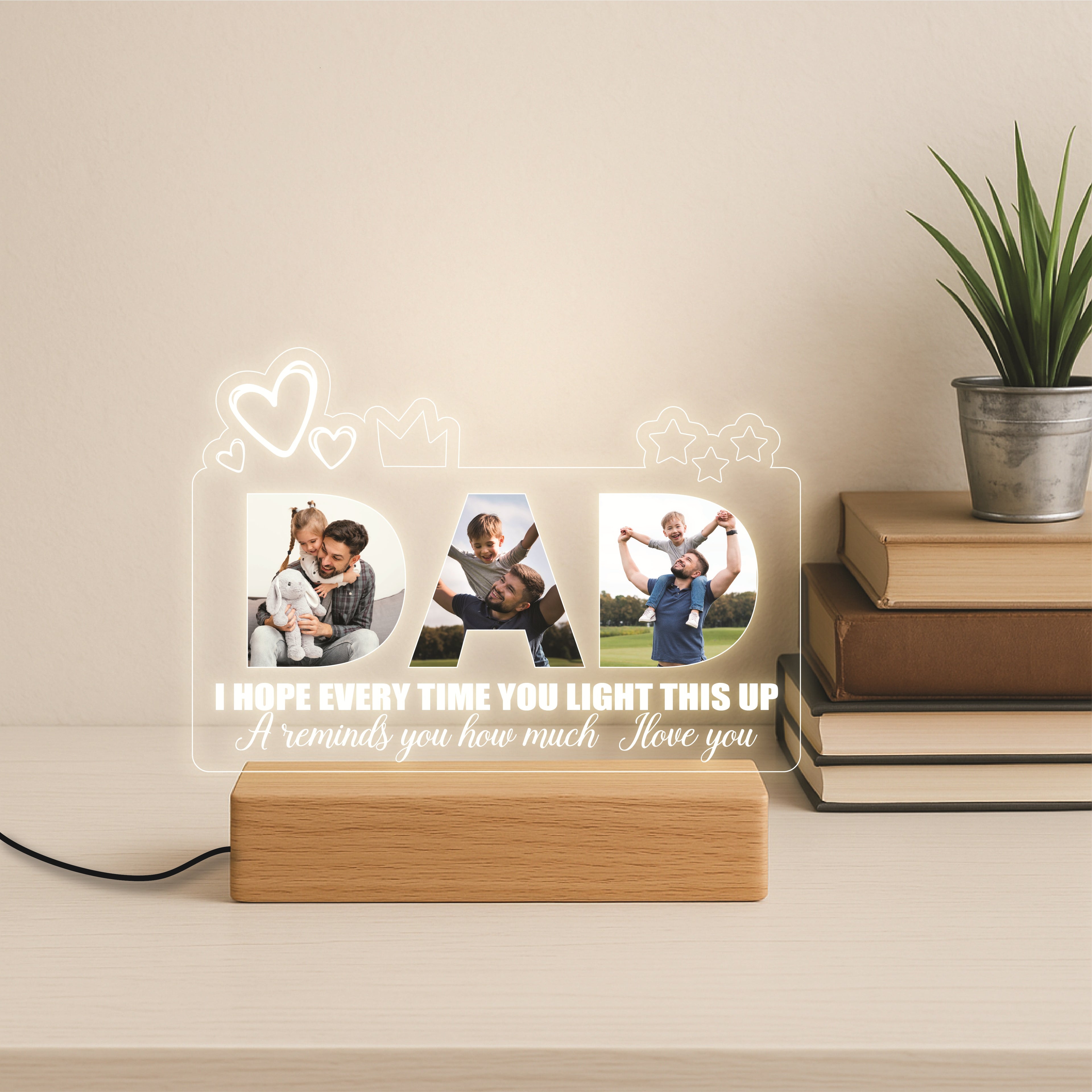 Custom Dad Lamp with Pictures