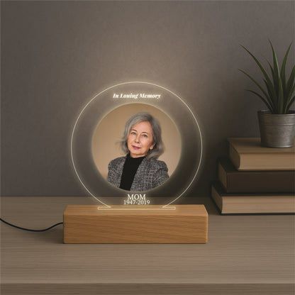 Custom Circle Picture with Text Lamp
