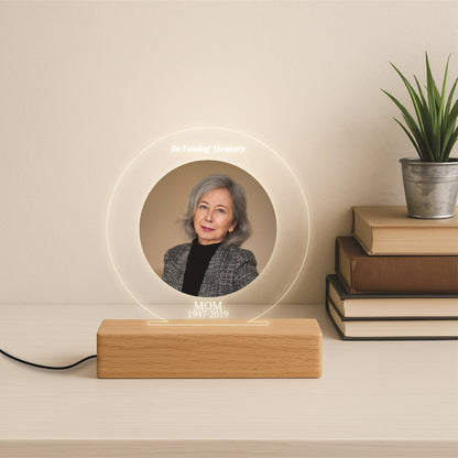Custom Circle Picture with Text Lamp