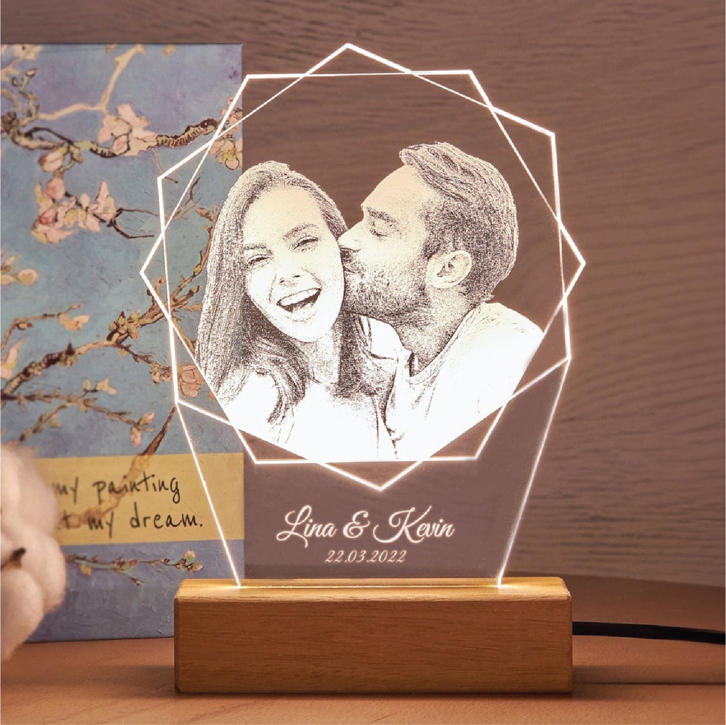 Personalized LED Light with Photo and Text