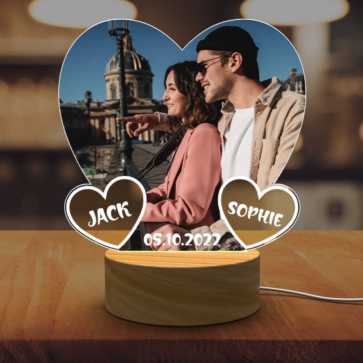 Custom Heart Picture lamp with Names - The MB Prints Custom Heart Picture lamp with Names