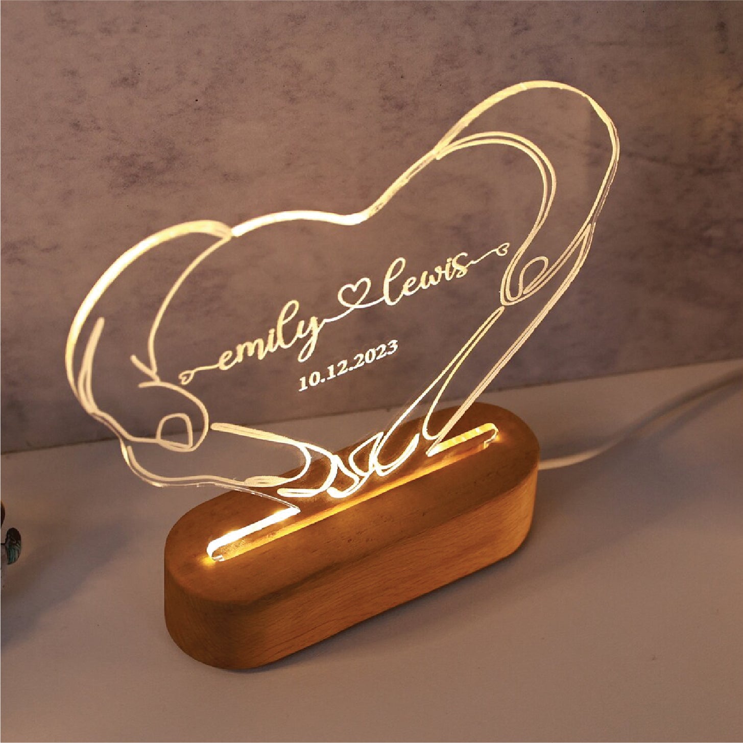 Personalized Night Light for Couples