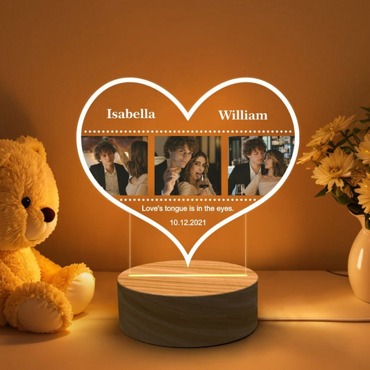Heart Album Lamp with Round Base - The MB Prints Heart Album Lamp with Round Base