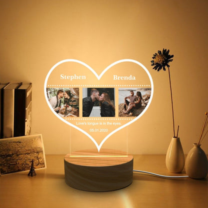 Heart Album Lamp with Round Base - The MB Prints Heart Album Lamp with Round Base