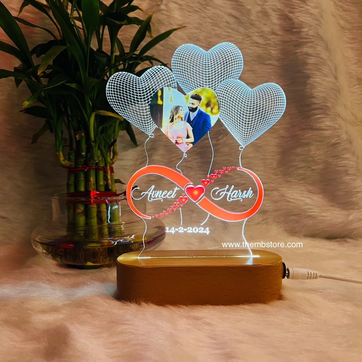 Heart Lamp with picture - The MB Prints Heart Lamp with picture