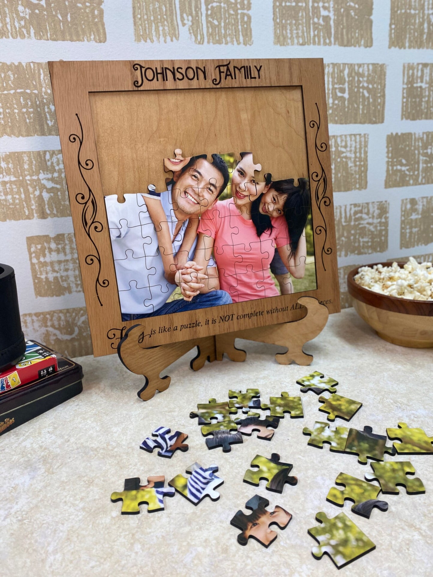 Personalized Wood Puzzle with Picture Frame