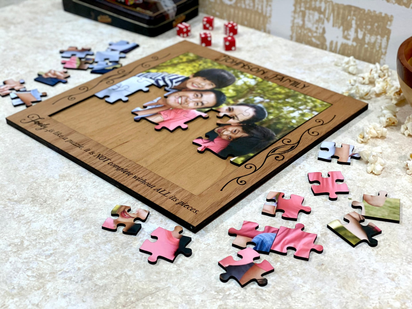 Personalized Wood Puzzle with Picture Frame