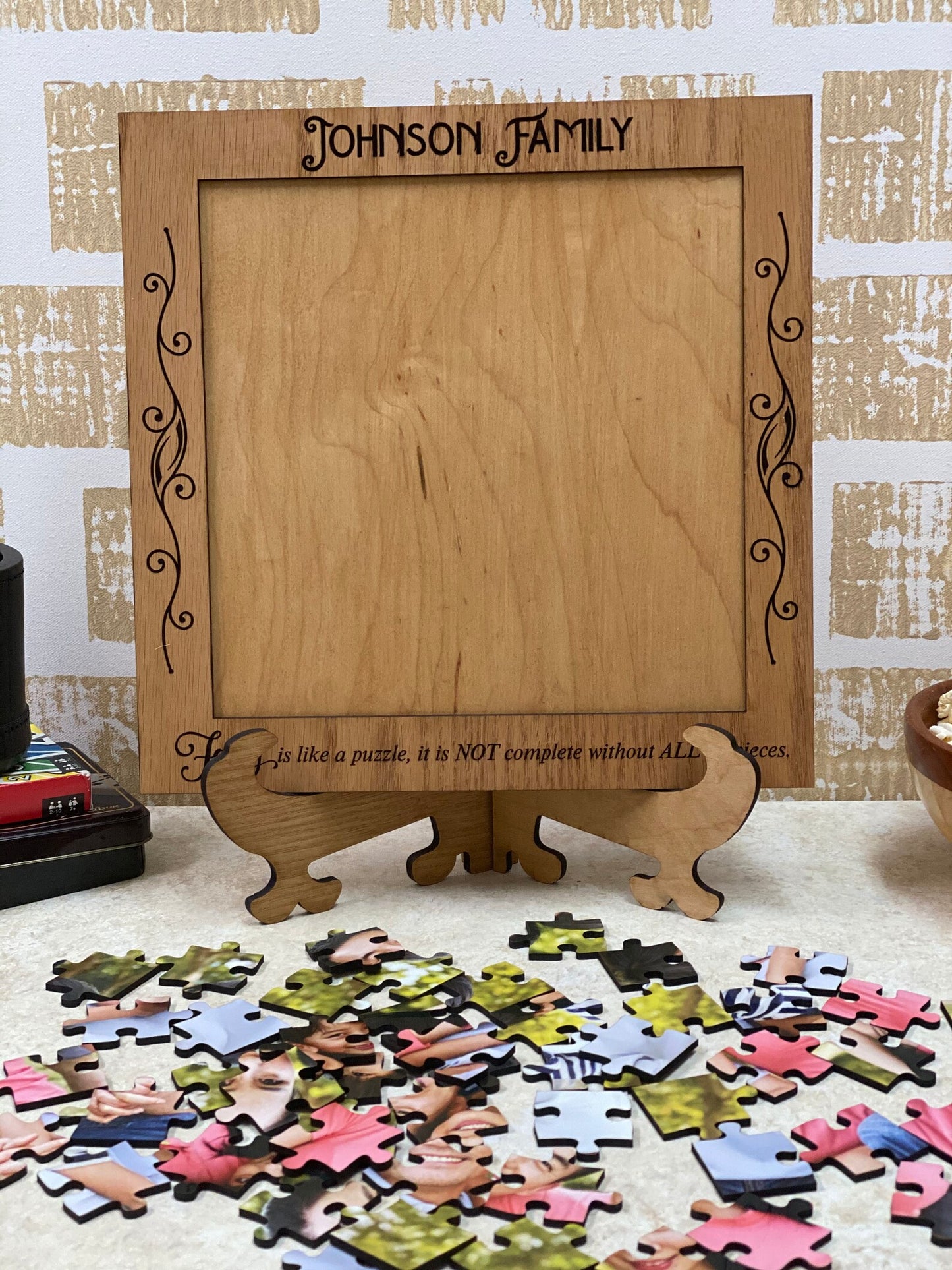 Personalized Wood Puzzle with Picture Frame