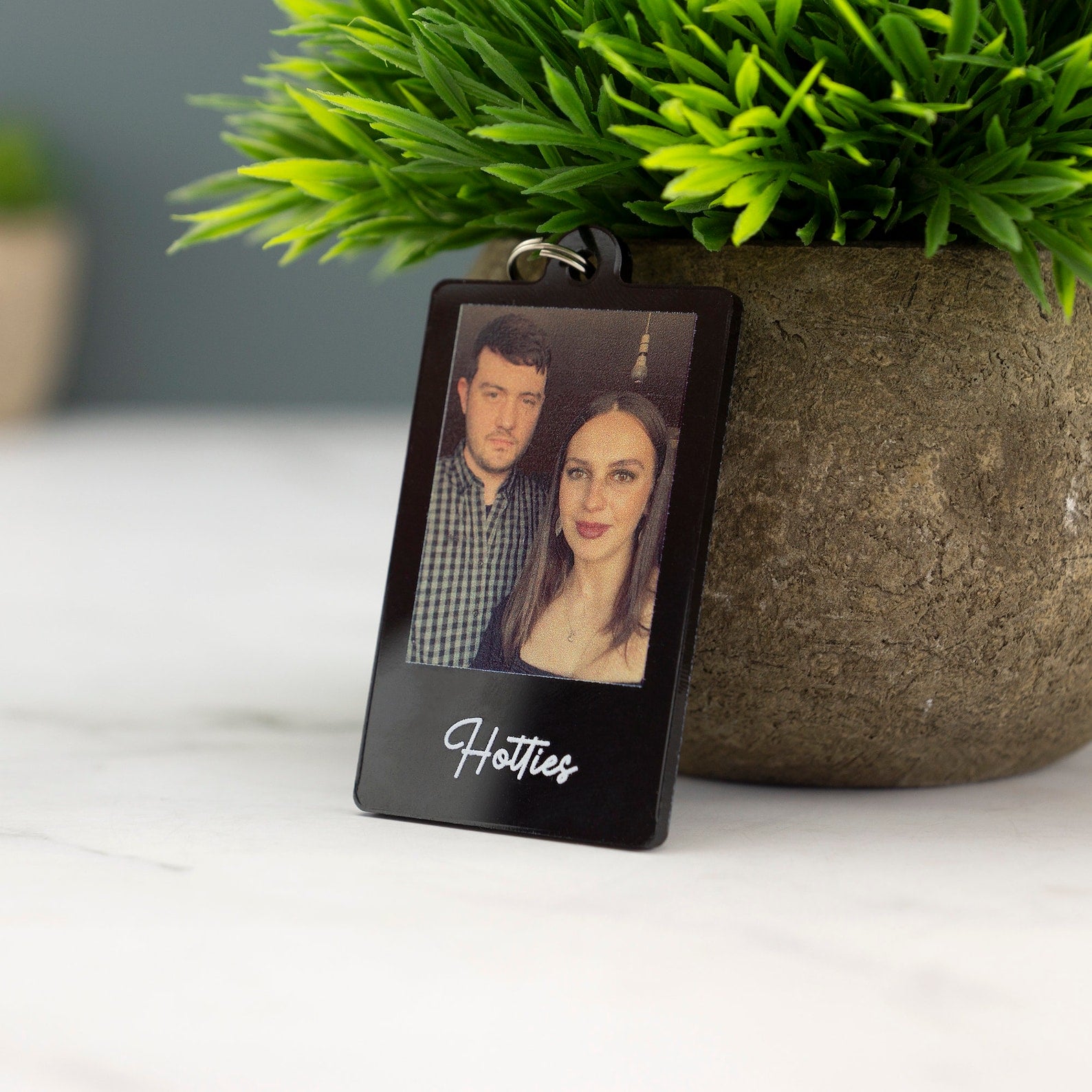 Personalize Picture with text Keychain