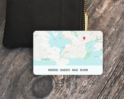 Personalised Map Wallet Card