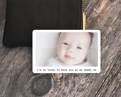 Personalised Photo Wallet Card with Text on Bottom
