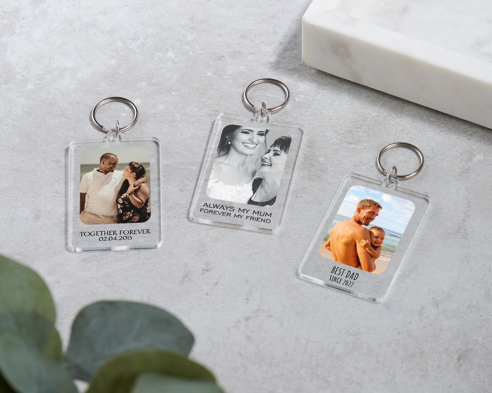 Personalize Picture with text Keychain