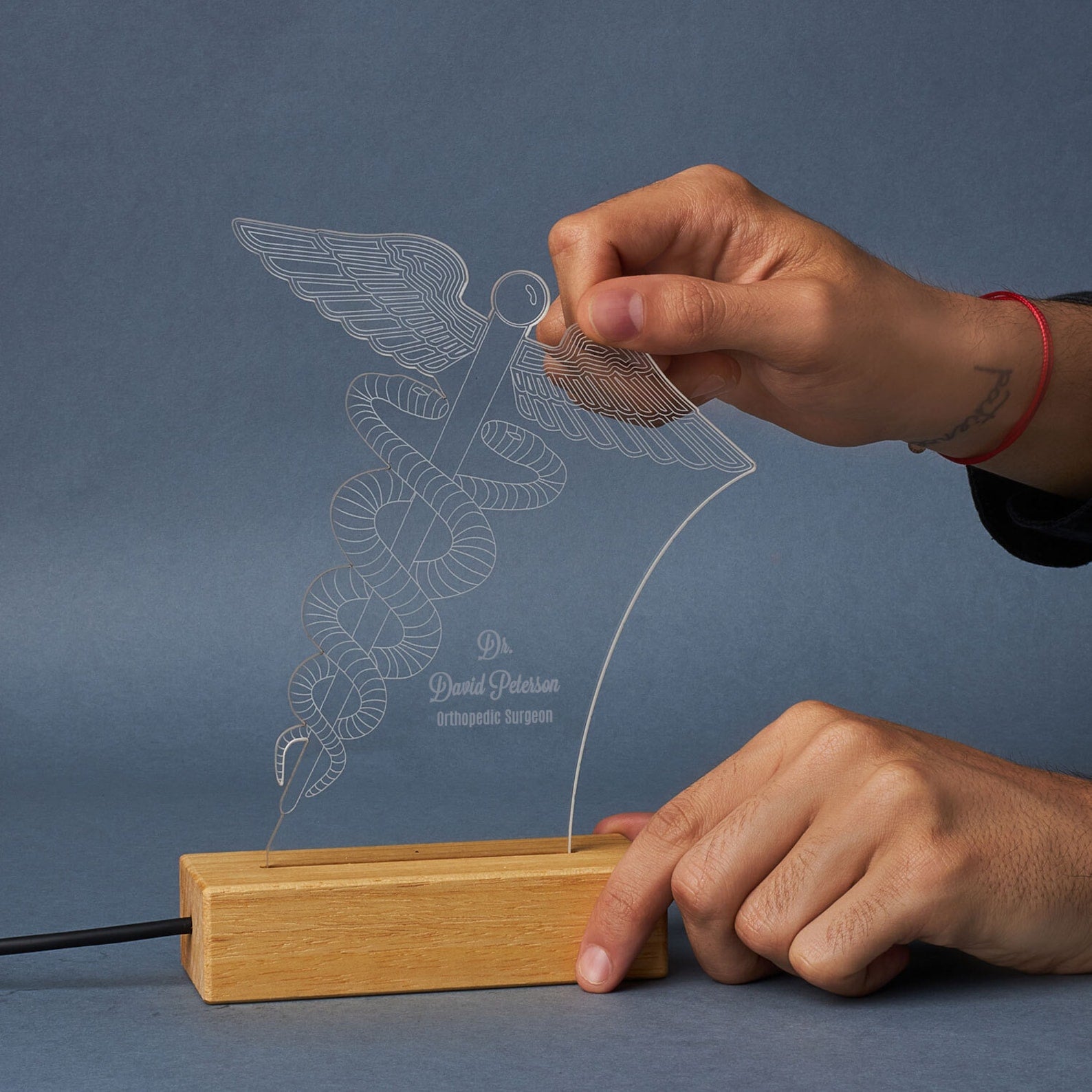 Personalized Desk Lamp with Medicine Sign as Thank You Gift for Doctor. Perfect Doctor Gift Customized Led Light.