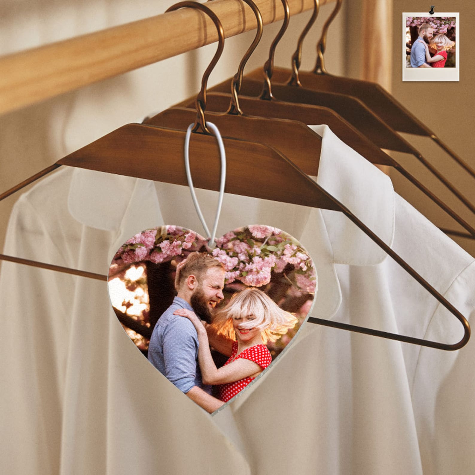 Custom Photo Heart Shaped Car Hanging