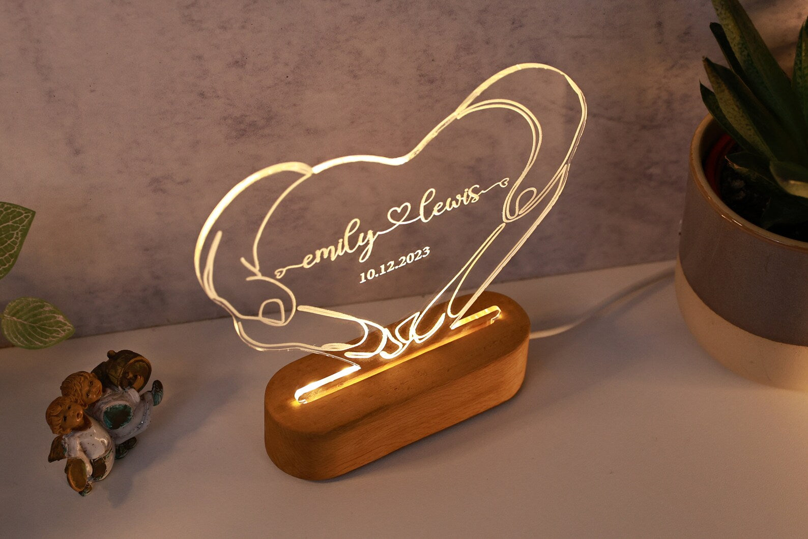 Personalized Night Light for Couples