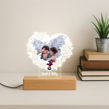 Floral Custom Name Lamp With Picture