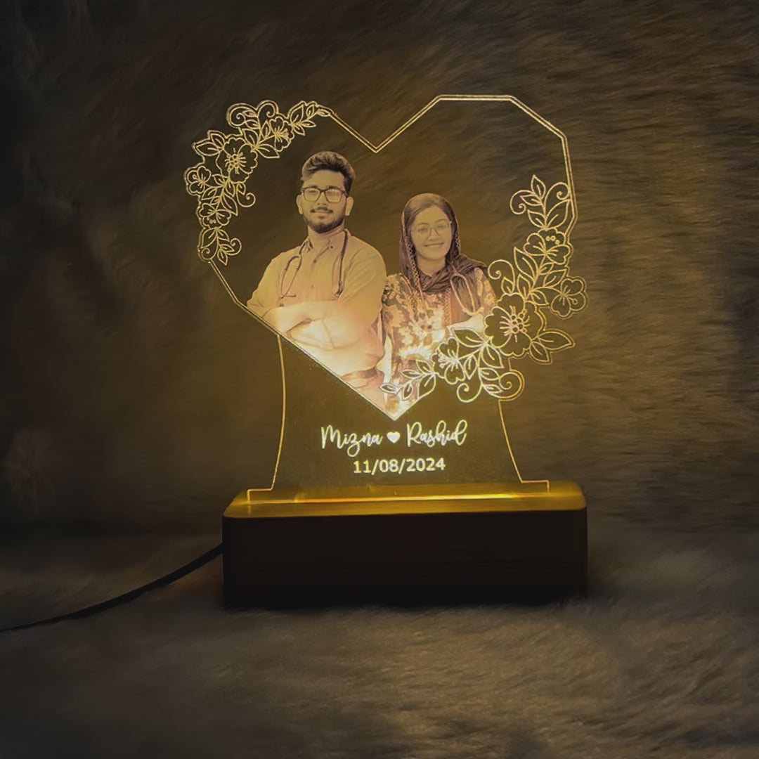 Photo Lamp with flowers