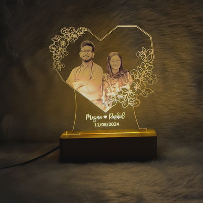 Photo Lamp with flowers