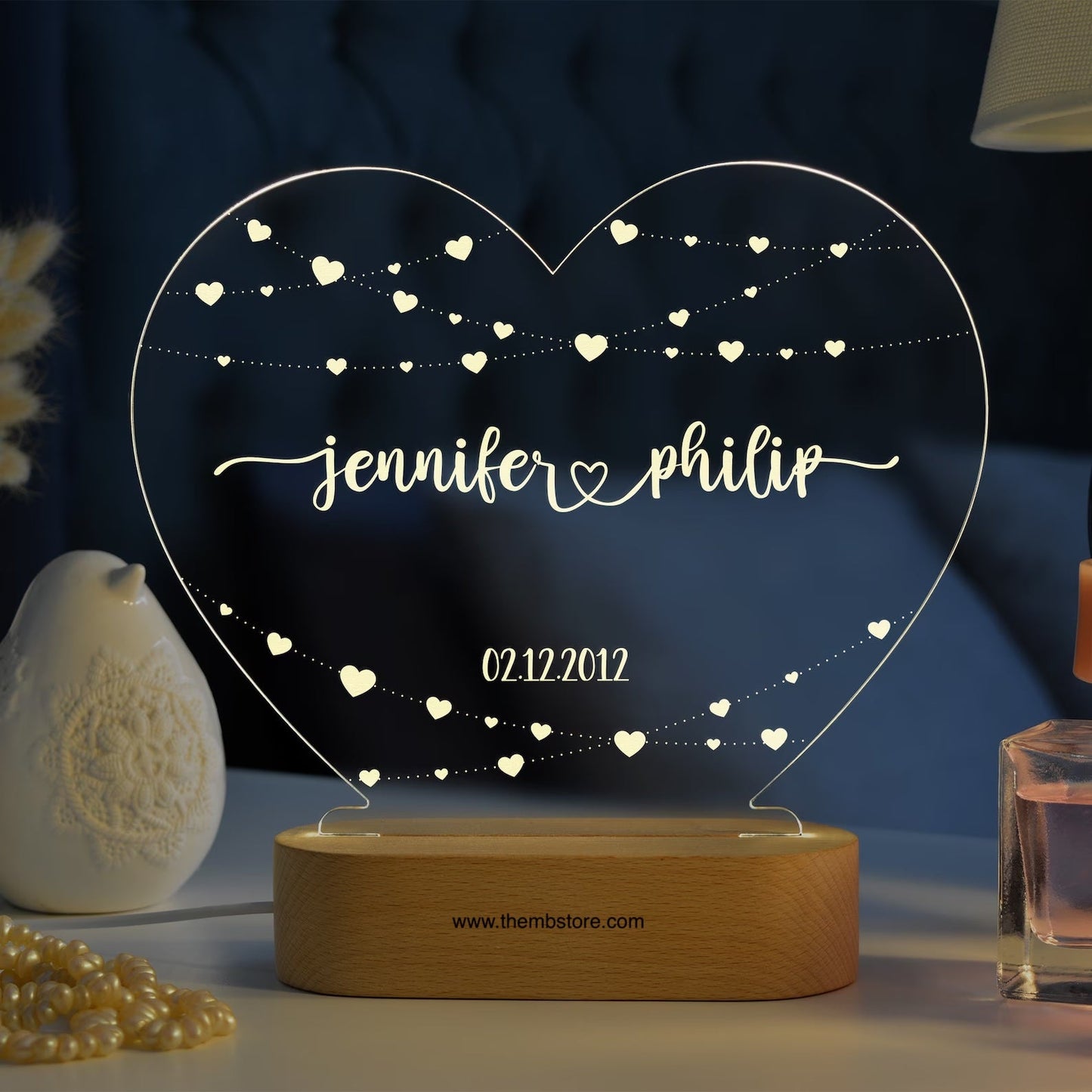 Name Heart Lamp