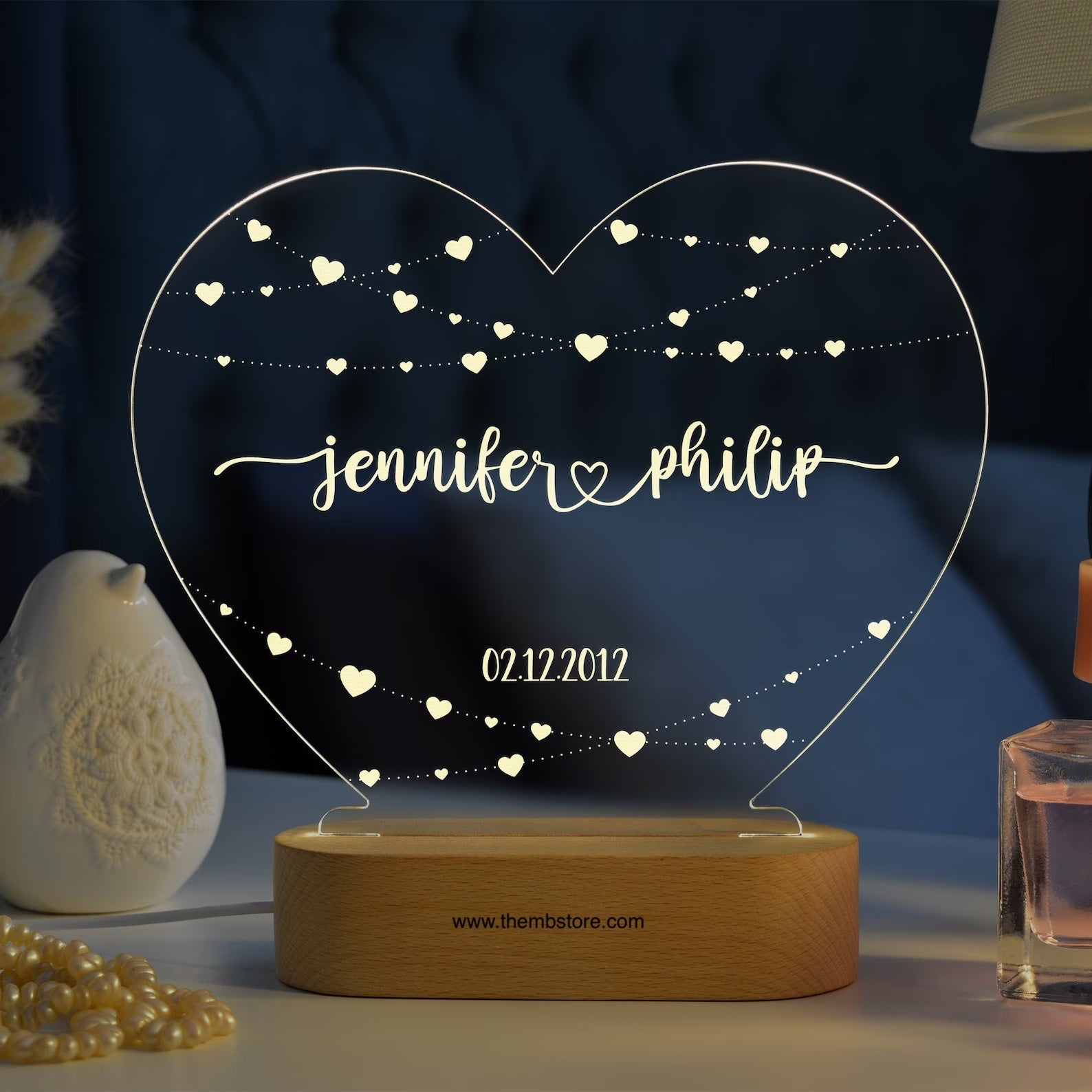 Name Heart Lamp